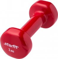 Гантель виниловая STARFIT DB-101 1 кг (Красная)